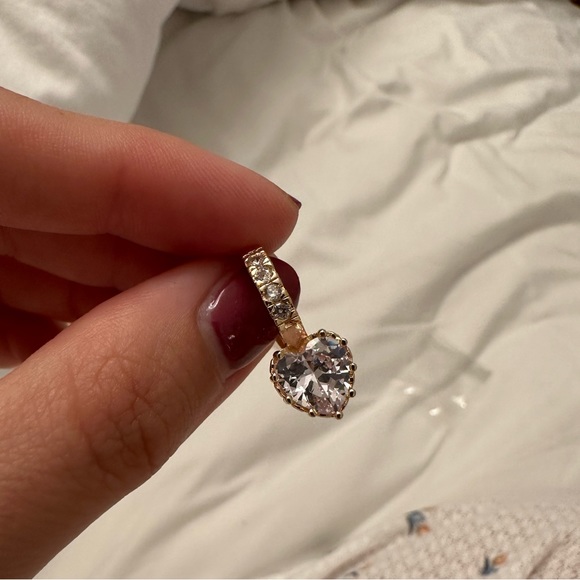 Jordan Road - Luv 18K-Gold-Plated & Cubic Zirconia Heart Drop Earrings - NWOT - Picture 3 of 6